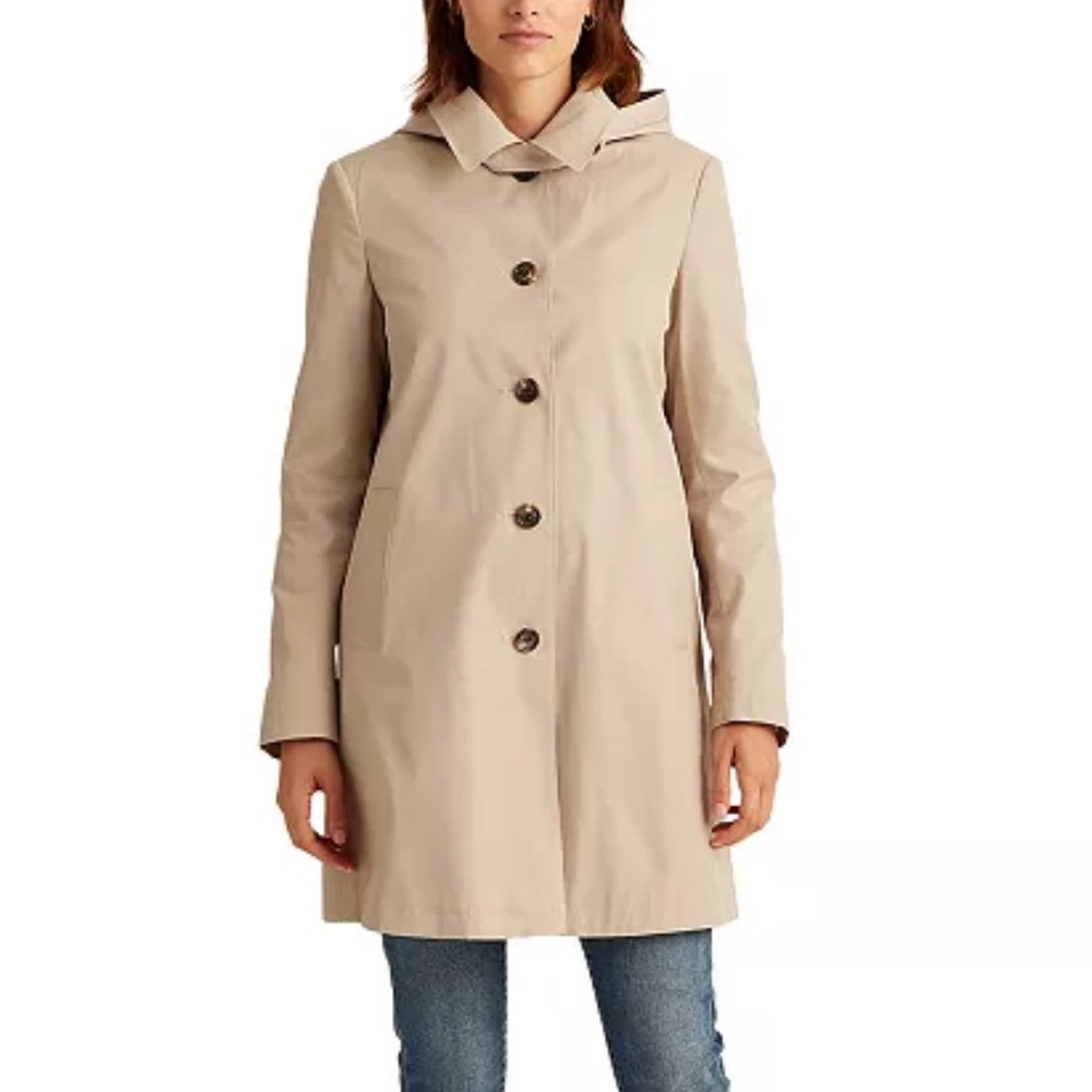 Lauren Ralph‎ Lauren Women's Hooded Single-Breasted Raincoat Jacket Women's 2X